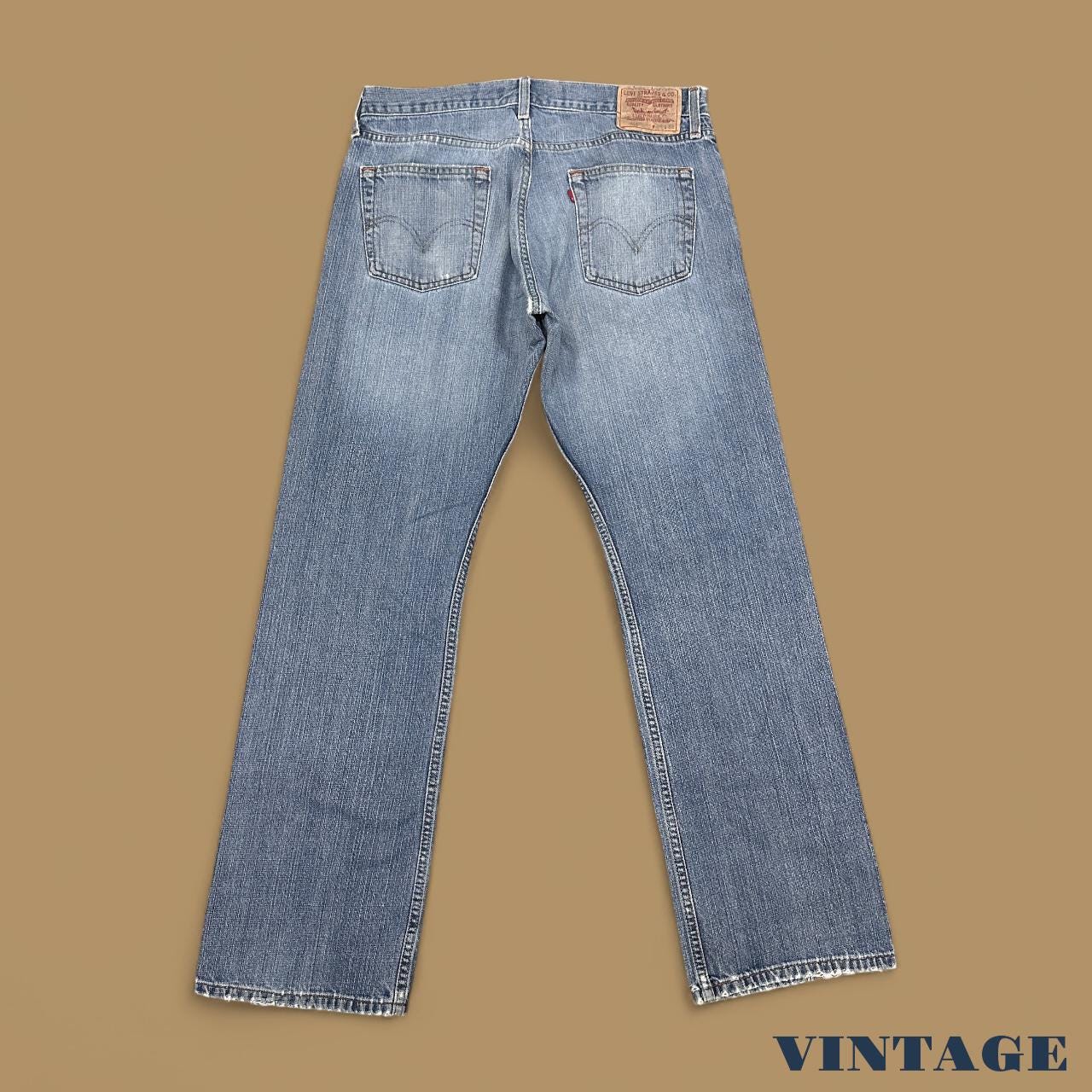 Vintage Levi's 514 Distressed Straight Leg Jeans Mid Blue W34 L32