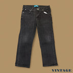 Vintage Lee Straight Leg Boyfriend Jeans Charcoal Black W34 L28