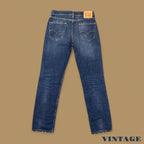 Vintage Levi&#39;s 514 Distressed Grunge Straight Leg Jeans Dark Blue W32 L34