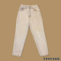 Vintage 90's Lee Tapered Leg Mom Jeans Beige W27 L28