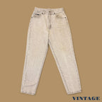 Vintage 90&#39;s Lee Tapered Leg Mom Jeans Beige W27 L28