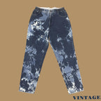 Vintage 90s Lee Bleached Elastic Tapered Leg Mom Jeans Dark Blue W32 L30