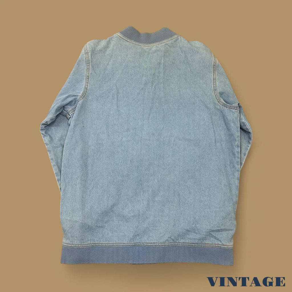 Vintage Blair Denim Bomber Jacket Light Blue Small