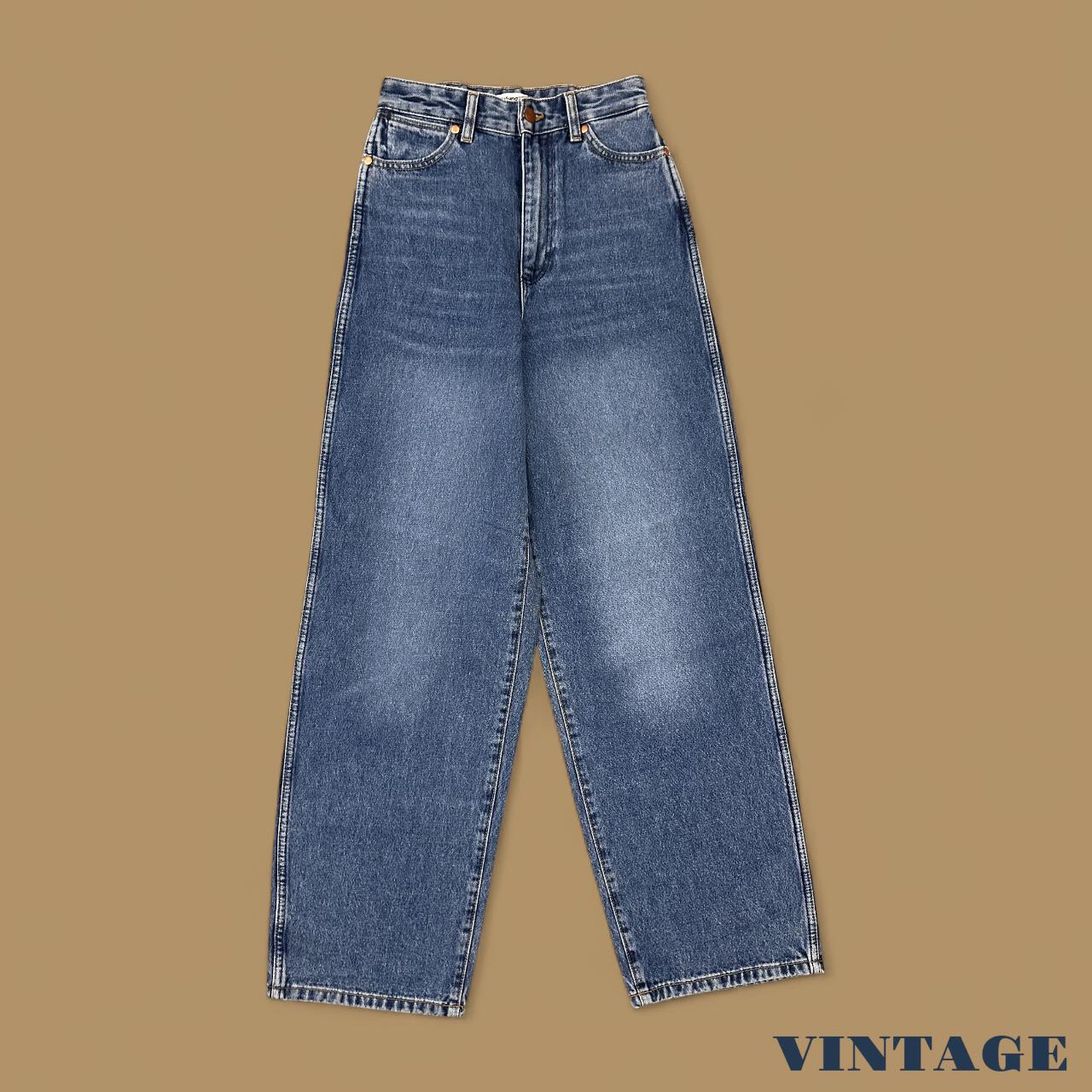 Vintage Wrangler Barrel Straight Leg Wide Leg Jeans Mid Blue W24 L30