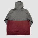 Vintage Champion Two-Tone Hoodie Grey/Burgundy XL