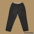 Vintage 90s Lee Elastic Waist Tapered Leg Mom Jeans Black W32 L28