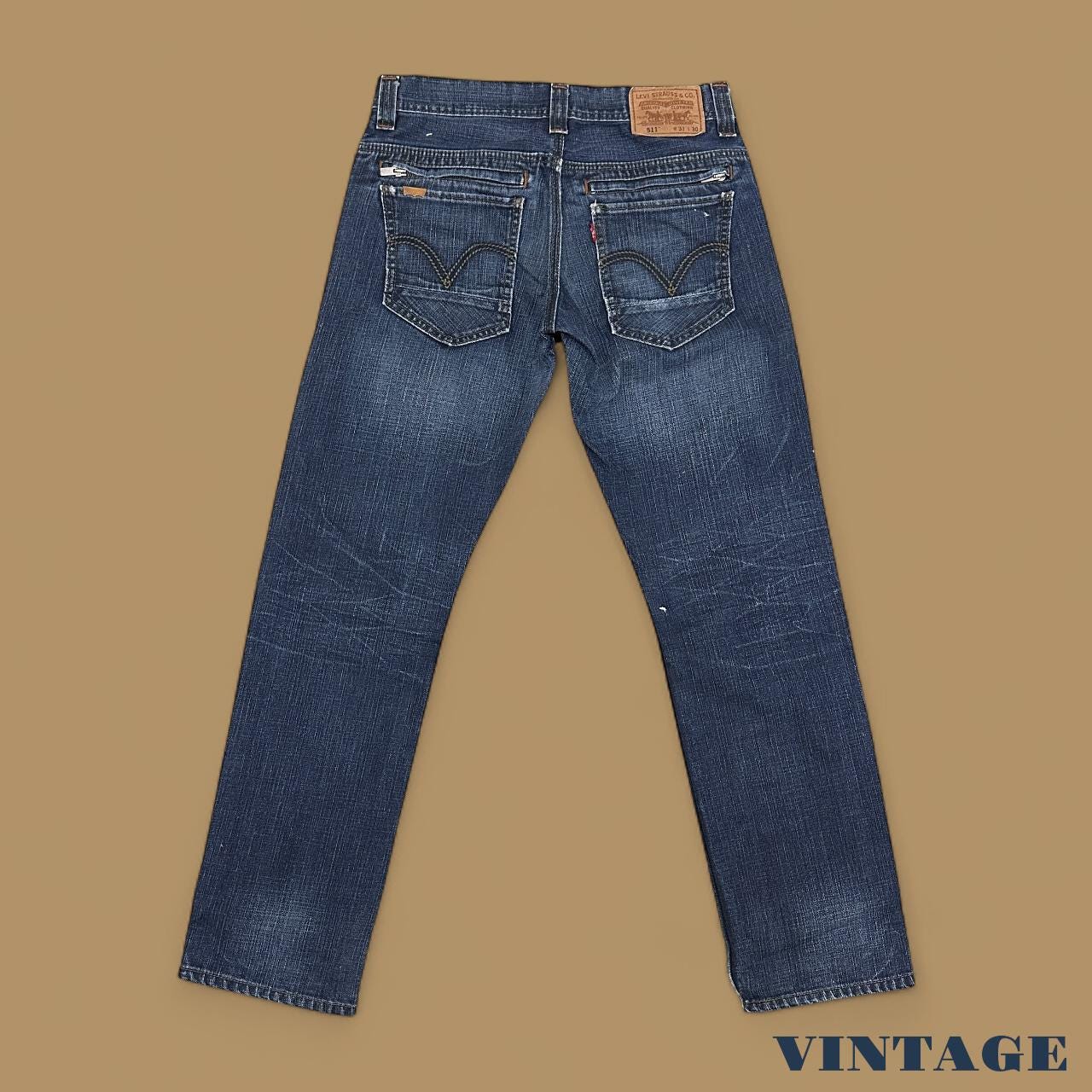 Vintage Levi's 511 Slim Straight Paint Splatter Jeans Dark Blue W31 L30