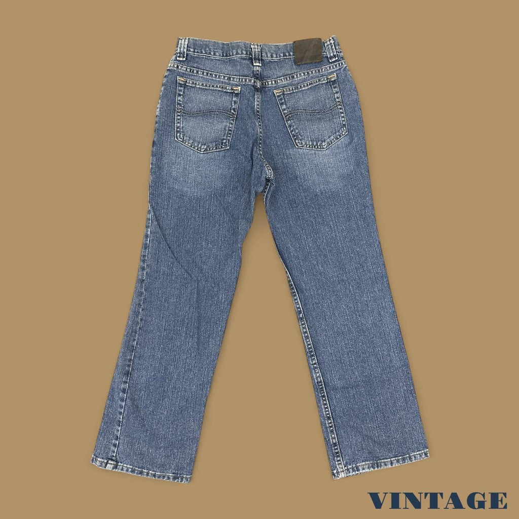 Vintage Lee Straight Leg Boyfriend Jeans Mid Blue W31 L30