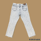 Vintage 80s Lee Raw Hem Straight Ankle Jeans Light Acid Wash W36 L29