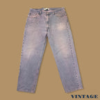 Vintage Levi&#39;s 550 Relaxed Straight Leg Jeans Pink/Blue W40 L32
