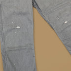 Vintage Levi&#39;s 569 Relaxed Straight Leg Cropped Jeans Light Grey W36 L22