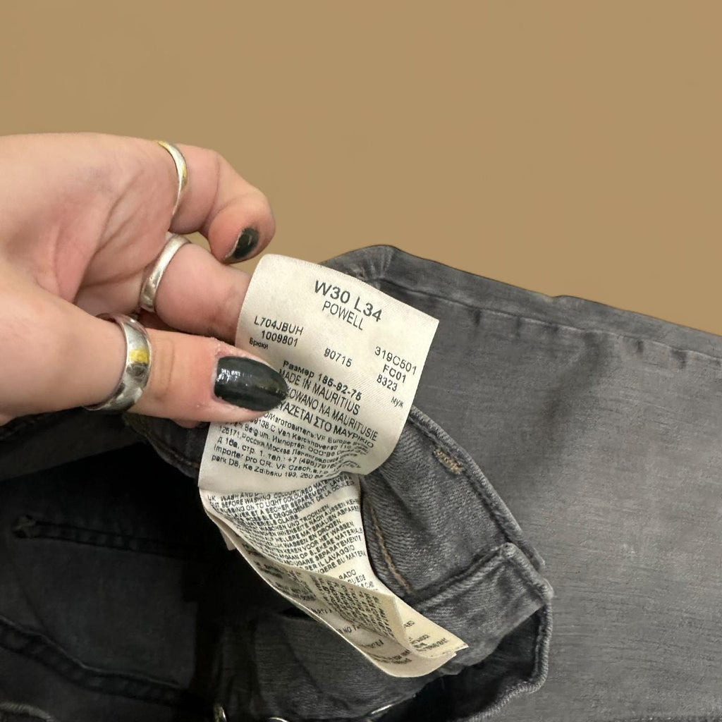 Vintage Lee Powell Slim Straight Leg Jeans Charcoal Grey W30 L34