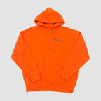 Vintage Precision Contractors Graphic Print Hoodie Neon Orange Large