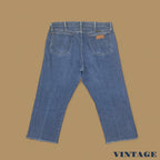 Vintage Wrangler USA Raw Hem Cropped Jeans Mid Blue W38 L23