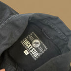 Vintage Lucky Star Plain Denim Shirt Black XXXL