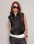 MA-2 Light Weight Collared Bomber Gilet in Black