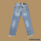 Vintage Lee Raw Hem Straight Leg Jeans Light Blue W28 L28