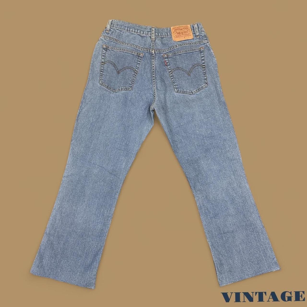 Vintage Y2k Levi's Raw Hem Bootcut Jeans Mid Blue W32 L27