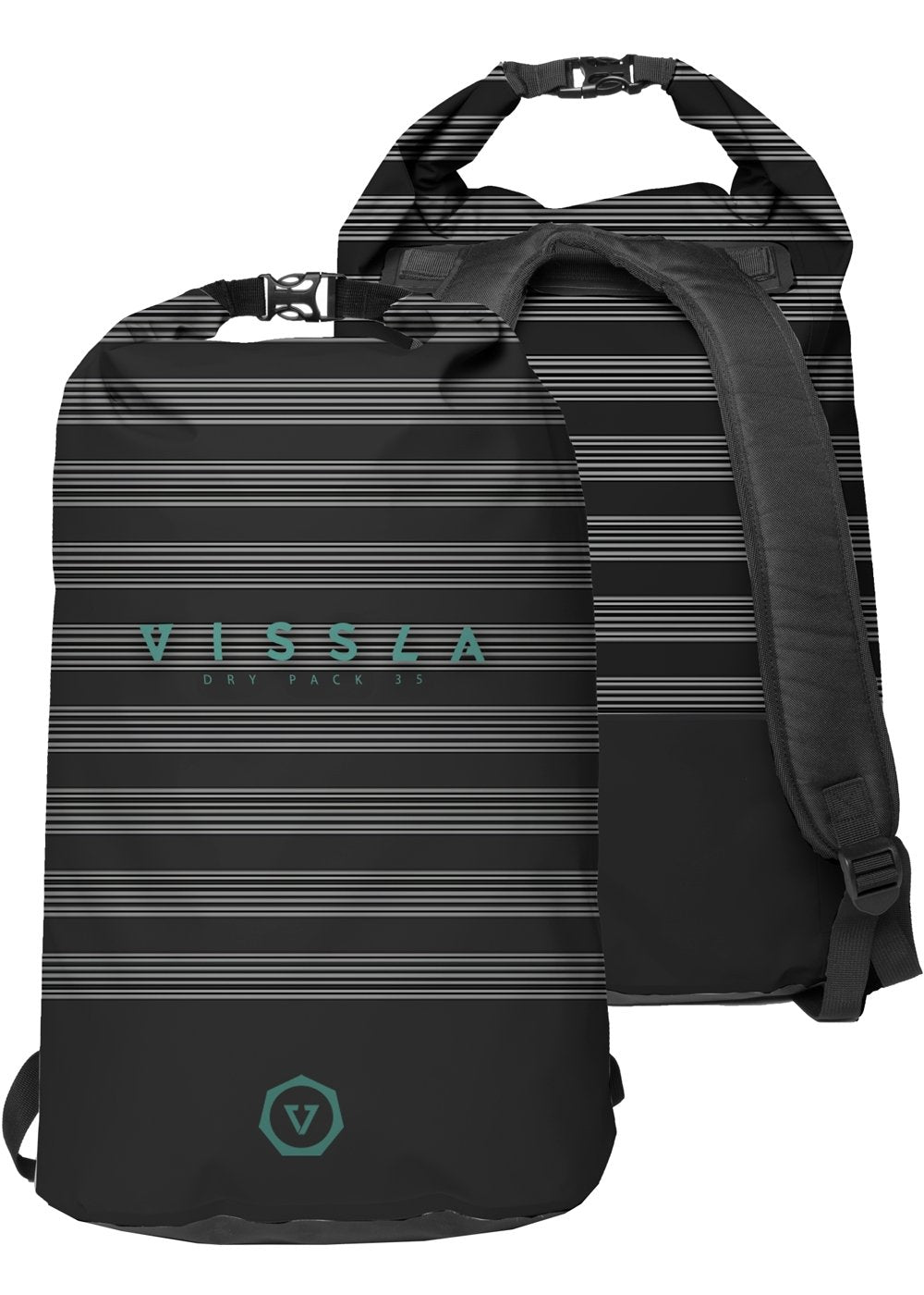Vissla 7 Seas 35L Dry Backpack Black Stripe 35l