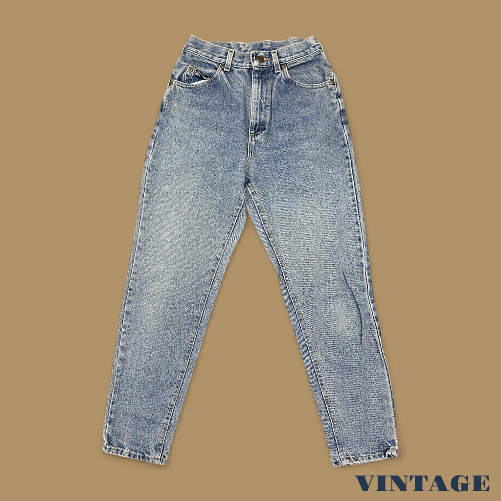 Vintage 90&#39;s Lee Tapered Leg Mom Jeans Light Blue W26 L29