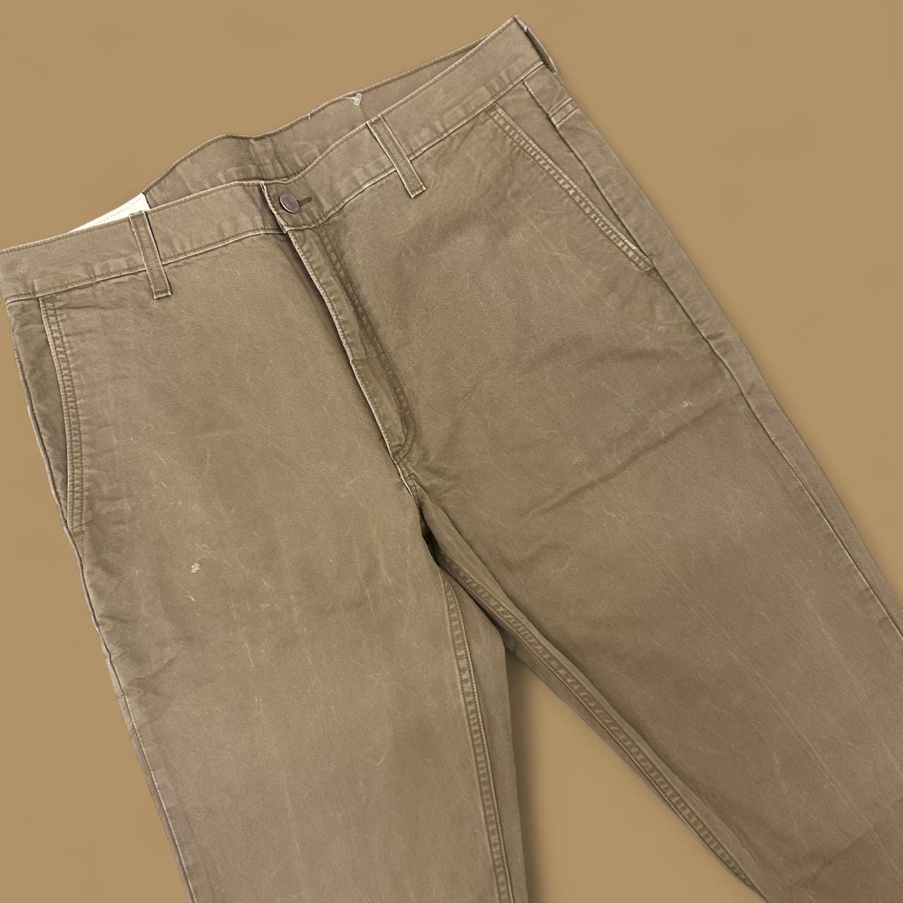 Vintage Levi&#39;s 511 Slim Straight Leg Chino Trousers Beige W36 L32
