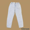 Vintage 90s Lee Elastic Waist Tapered Leg Mom Jeans Light Blue W30 L30