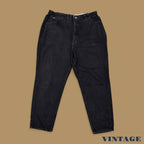 Vintage 90s Lee Elastic Waist Tapered Leg Mom Jeans Black W36 L30