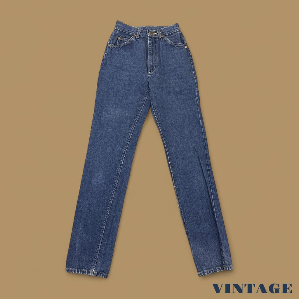 Vintage Lee Straight Leg Boyfriend Jeans Dark Blue W23 L32