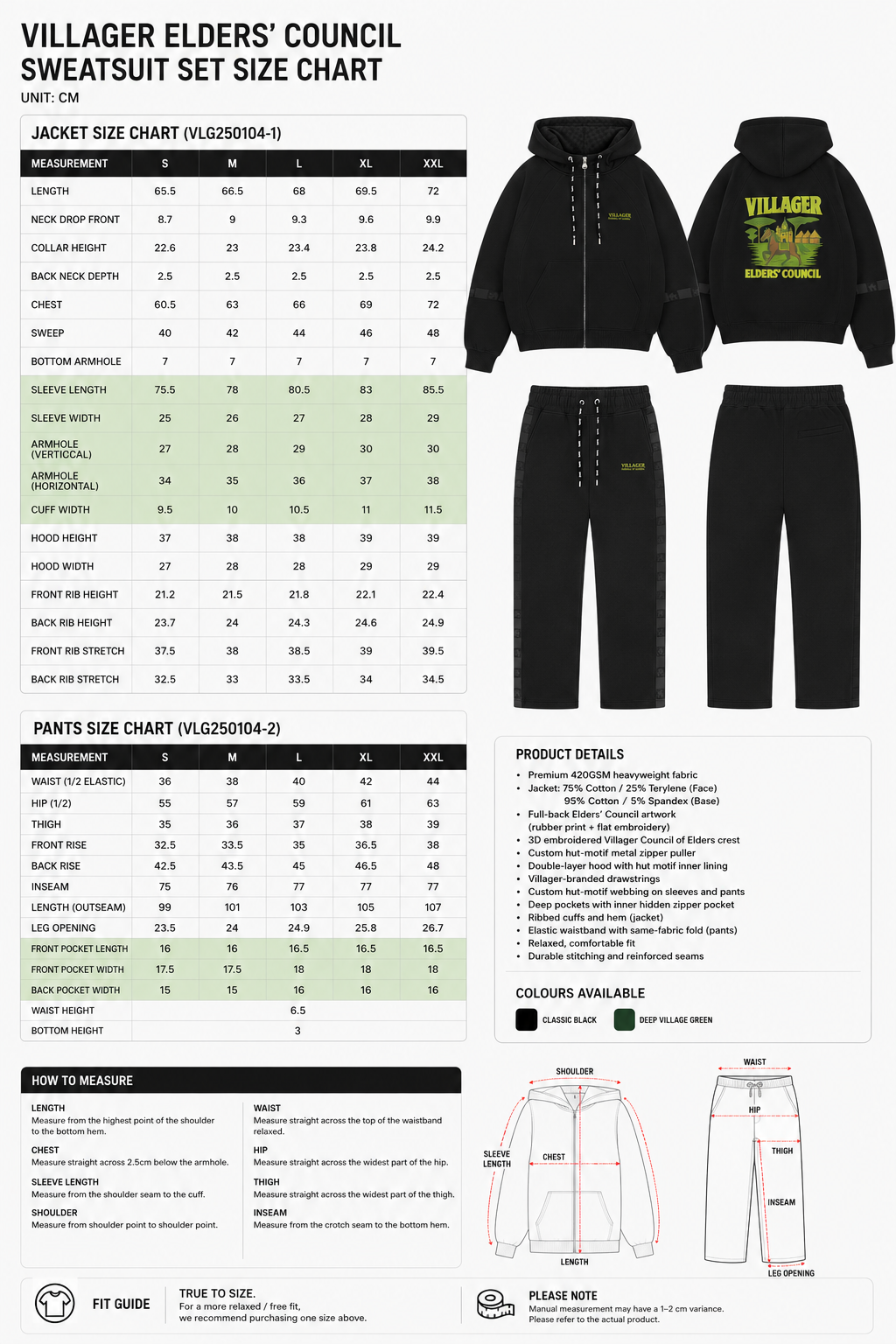 Elders’ Council Sweatsuit Set Black