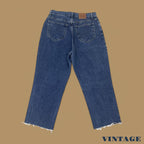 Vintage Lee Relaxed Fit Raw Hem Jeans Dark Blue W32 L24