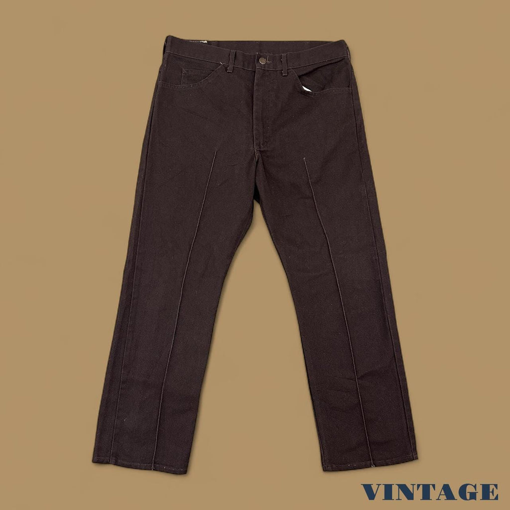 Vintage Lee Straight Leg Pleated Jeans Dark Brown W33 L27