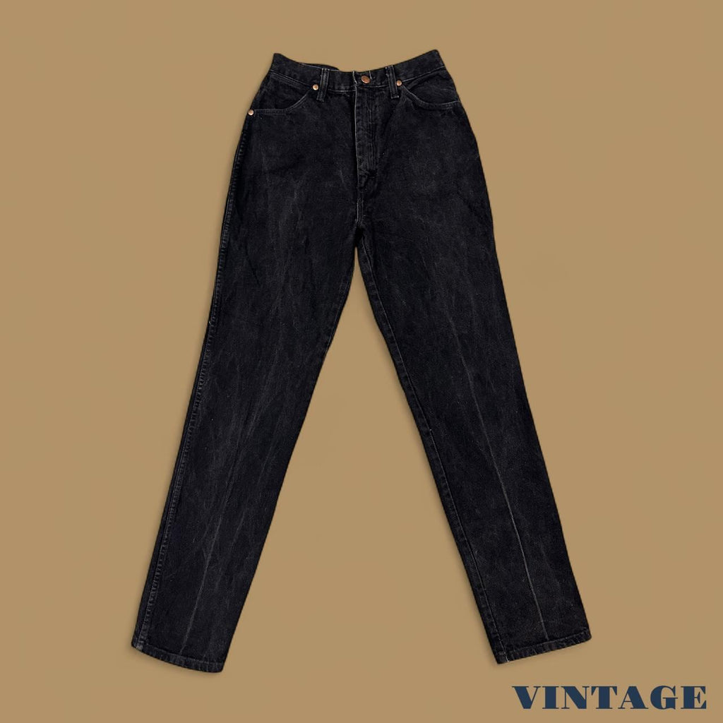 Vintage Wrangler USA Made Straight Leg Boyfriend/Mom Jeans Black W26 L34