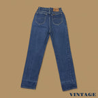 Vintage Lee Straight Leg Boyfriend Jeans Dark Blue W25 L32
