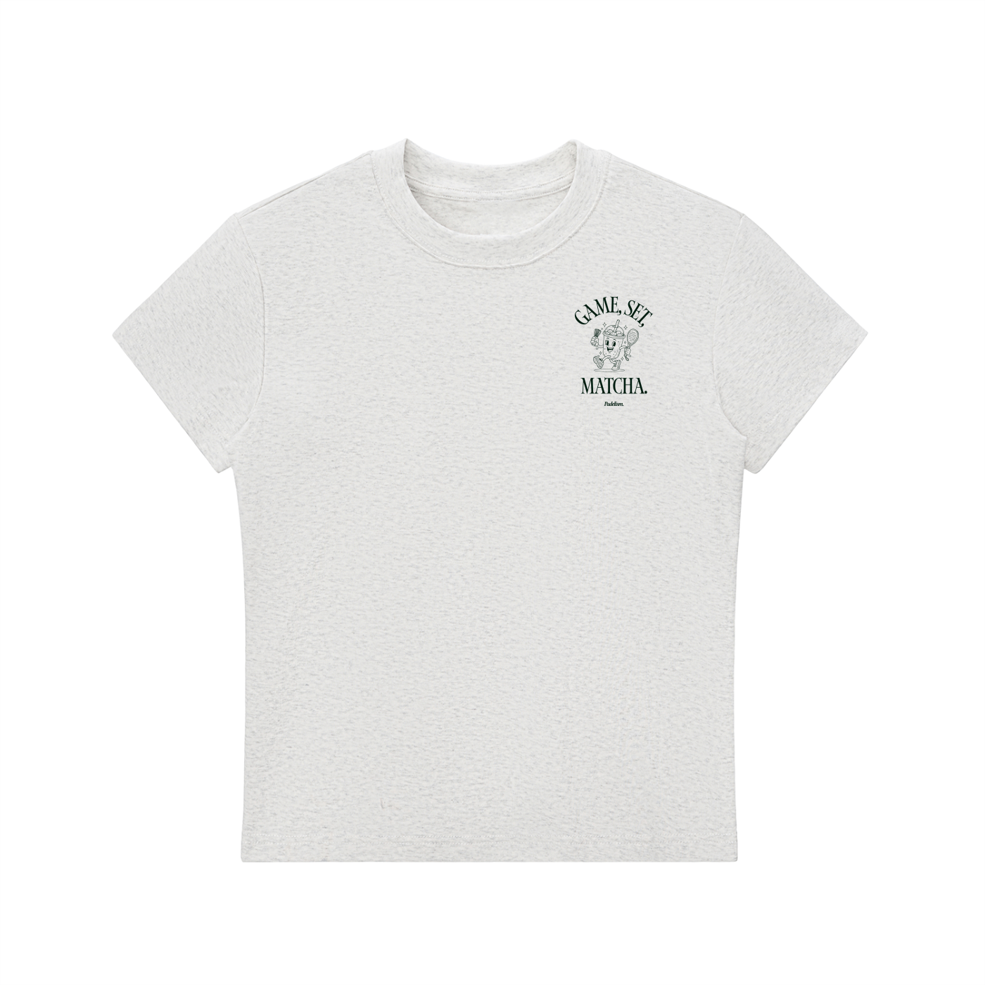 Game, Set, Matcha Crewneck T-Shirt Flower Gray