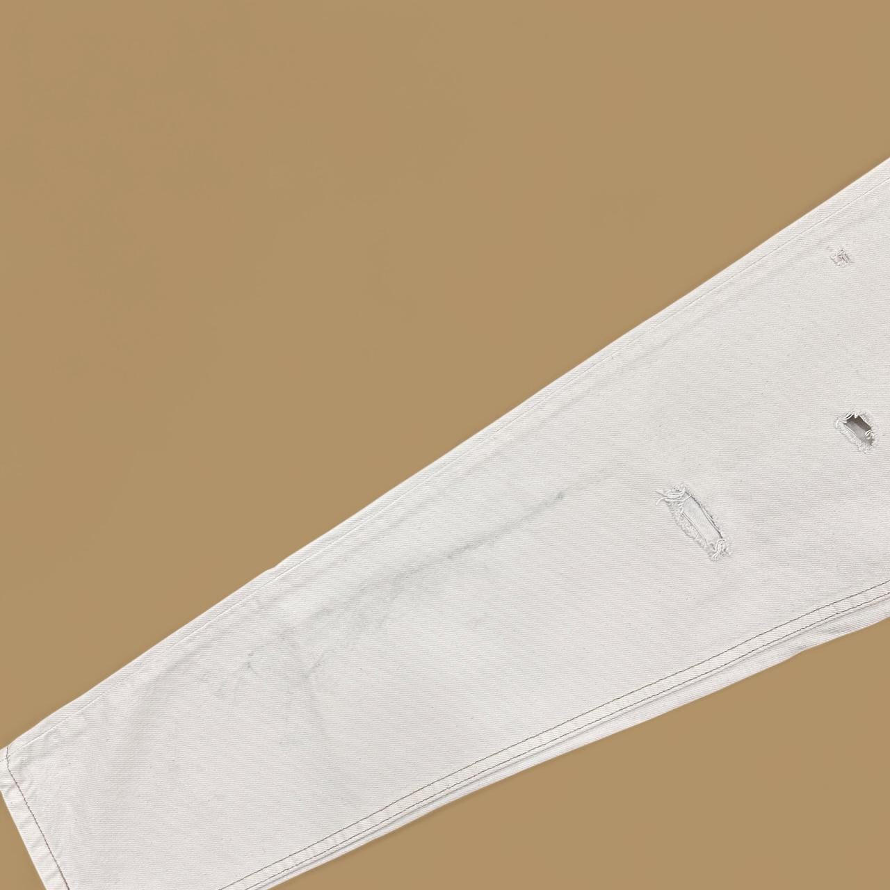 Vintage 80s Levi's 521 USA Made Distressed Tapered Mom Jeans White W28 L30