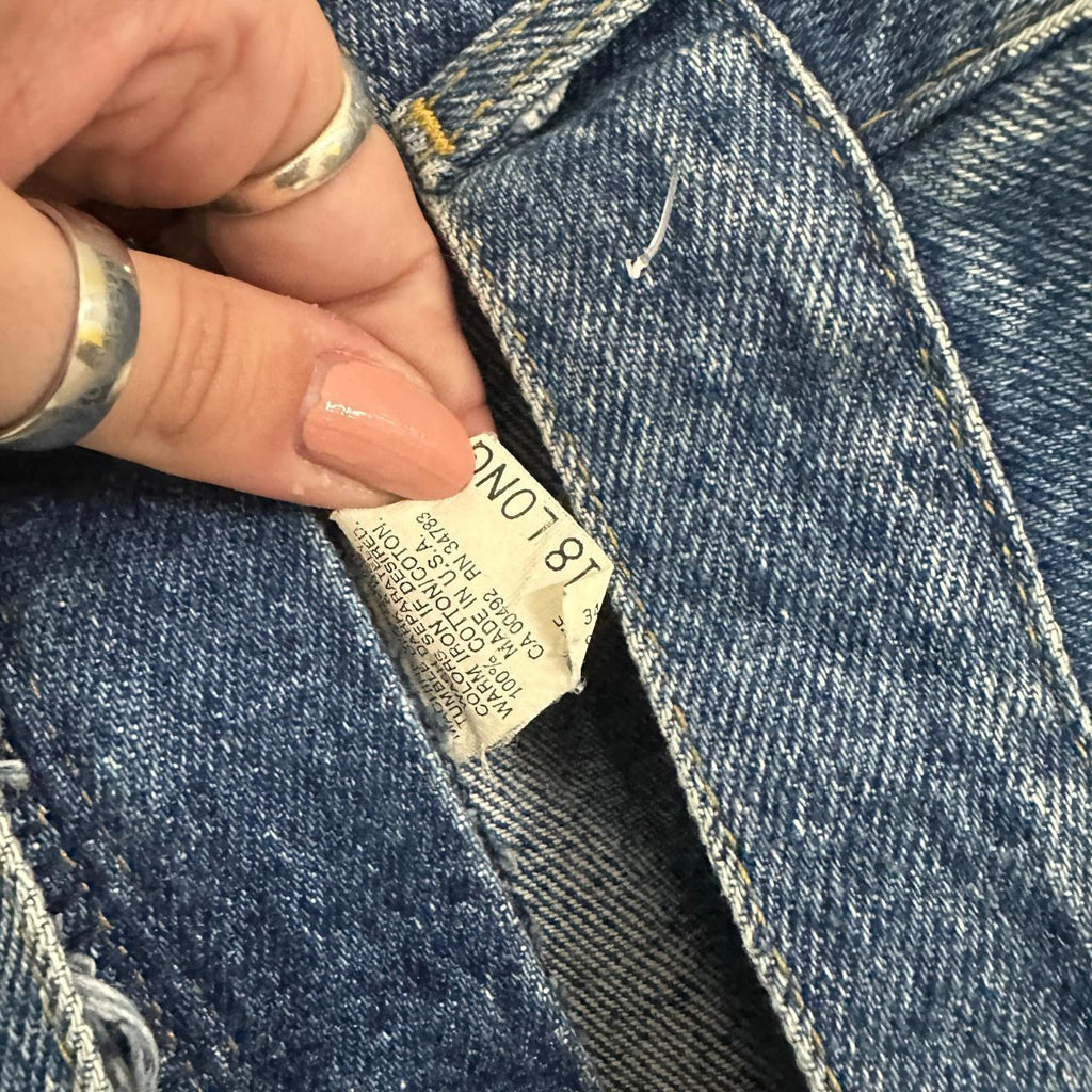 Vintage 90&#39;s Lee Tapered Leg Mom Jeans Dark Blue W33 L34
