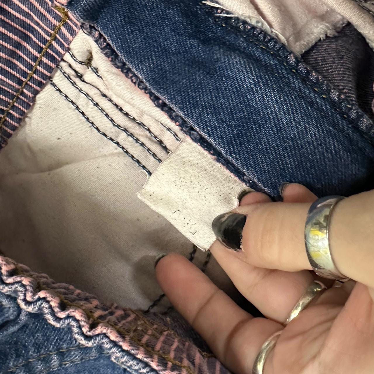 Vintage 90s Lee Elastic Tapered Leg Jeans Pink Blue W29 L32