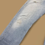 Vintage Levi&#39;s 501 Distressed Grunge Straight Leg Jeans Light Blue W33 L30