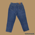 Vintage Lee Tapered Leg Cropped Mom Jeans Dark Blue W33 L24