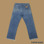Vintage Wrangler Raw Hem Straight Leg Ankle Jeans Mid Blue W36 L30