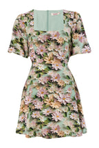 Agata 3D Daisy Print Mini Dress - Green