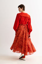 Agatha Rosechild Full Circle Midi Skirt – Apricot