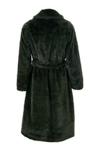 Arinette Faux Fur Tie Waist Coat - Khaki