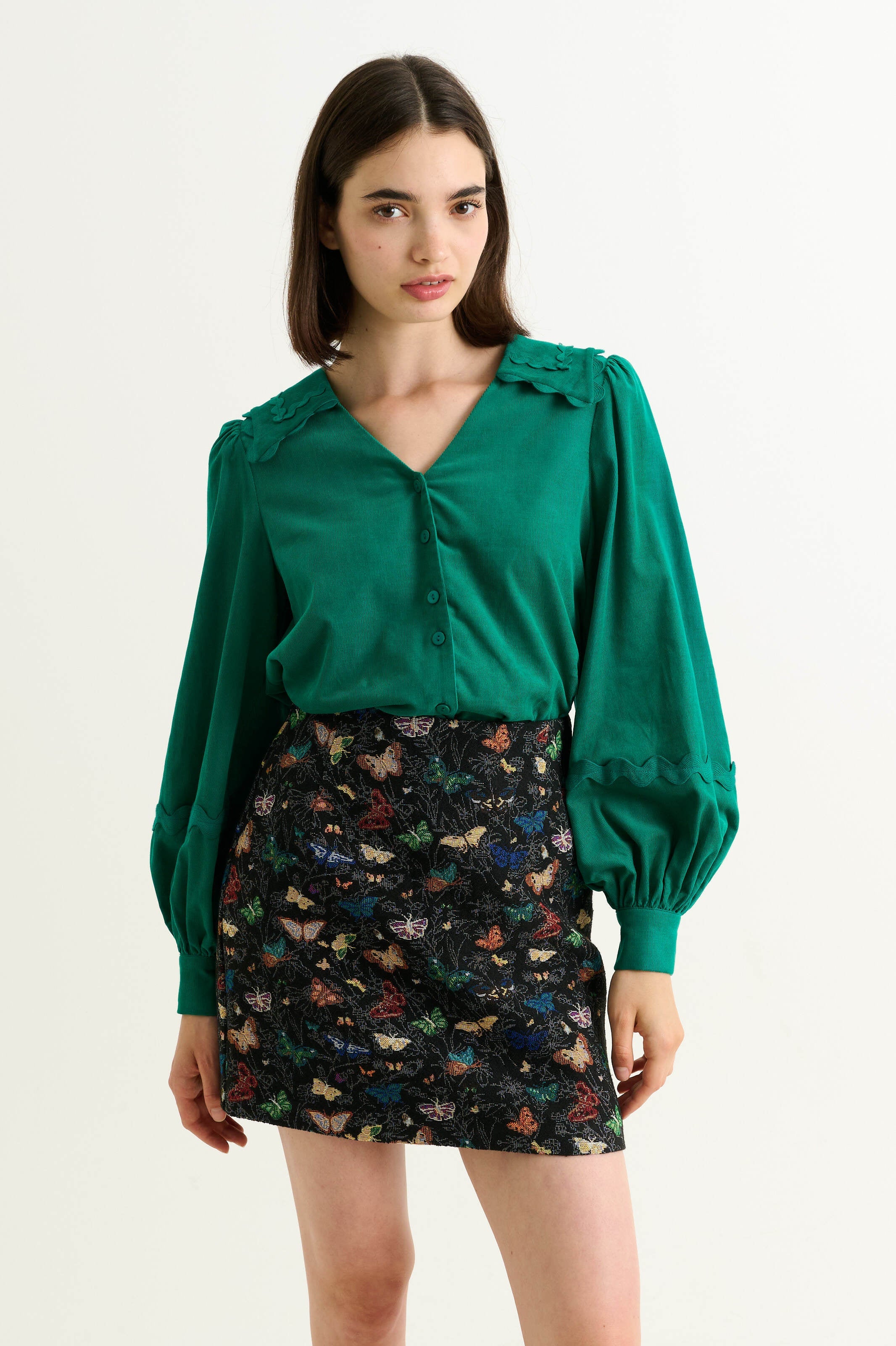 Aubin Butterfly Ball Jacquard Mini A-Line Skirt – Multicoloured