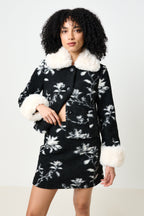 Aubin Power Bloom A-Line Mini Skirt - Black & White