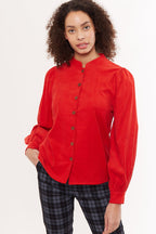 Louche Aviv Baby Cord Long Sleeve Blouse - Red