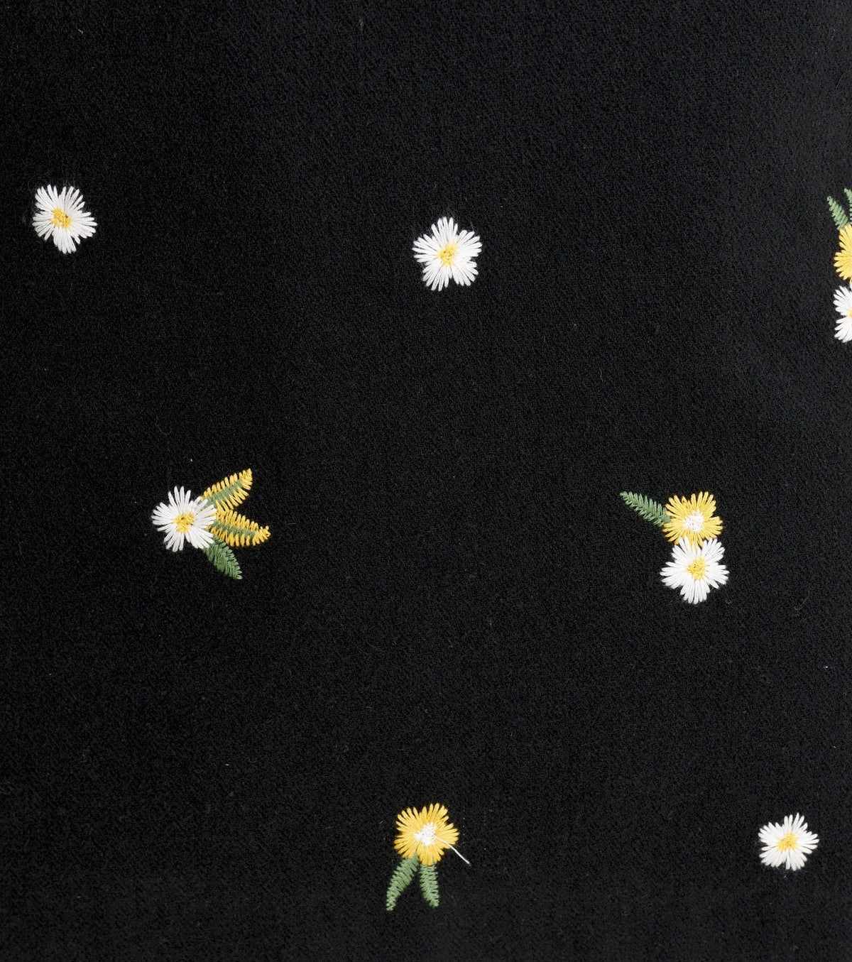 Aubin Daisy Embroidered Tweed A-Line Skirt - Black