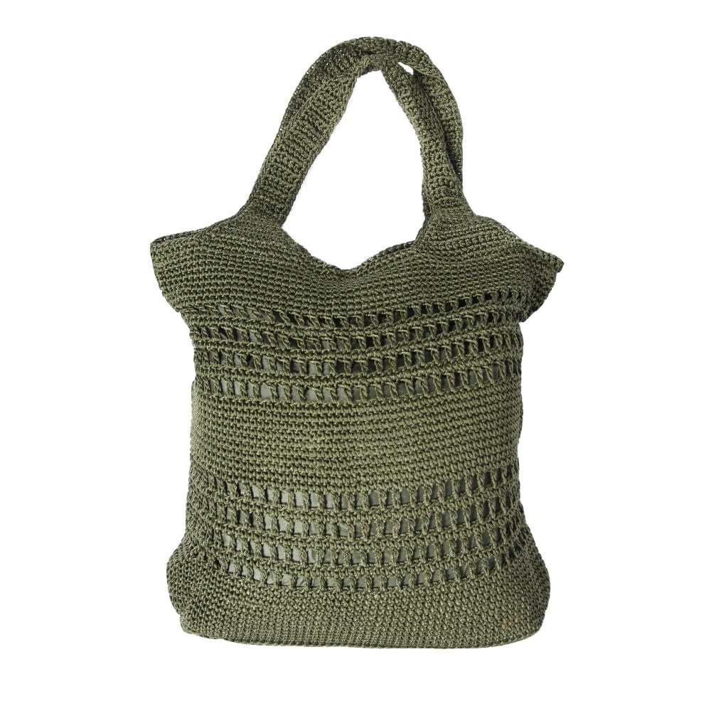 Hippy Large Woven Boho Shoulder Bag Green