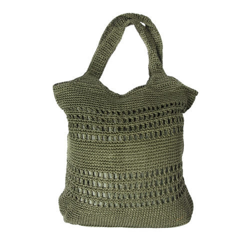 Hippy Large Woven Boho Shoulder Bag Green
