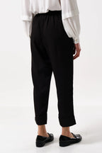 Bayeux Sustainable Satin Back Crepe Trouser - Black